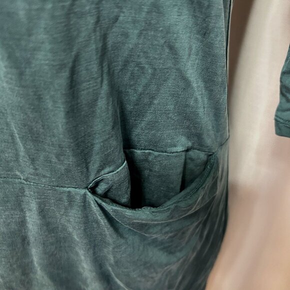 Dolan Left Coast Collection V-Neck Tegan Tunic Dress Women's Size XS Green Cupro - Picture 5 of 12